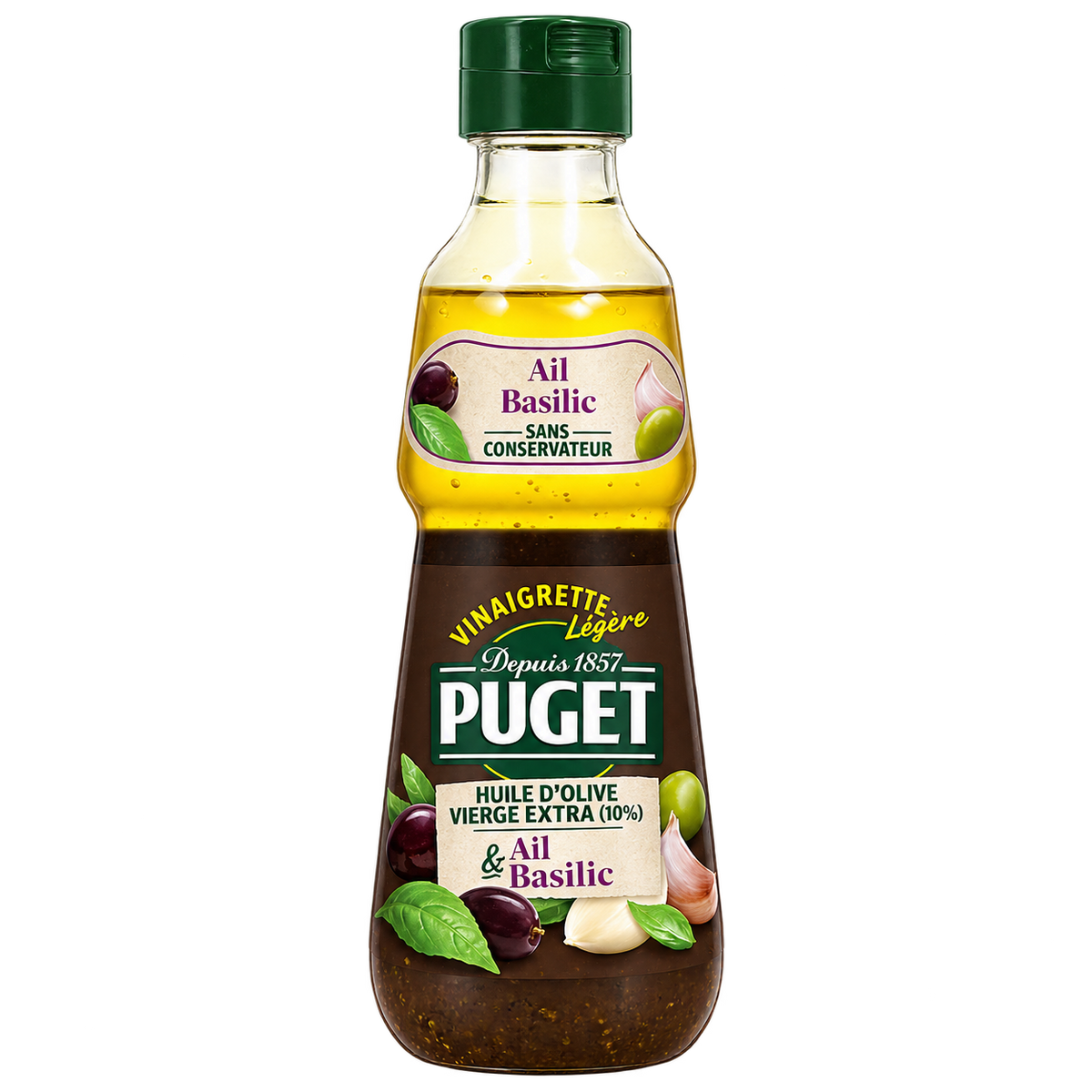 Puget Vinaigrette Légère Ail et Basilic 330 ml