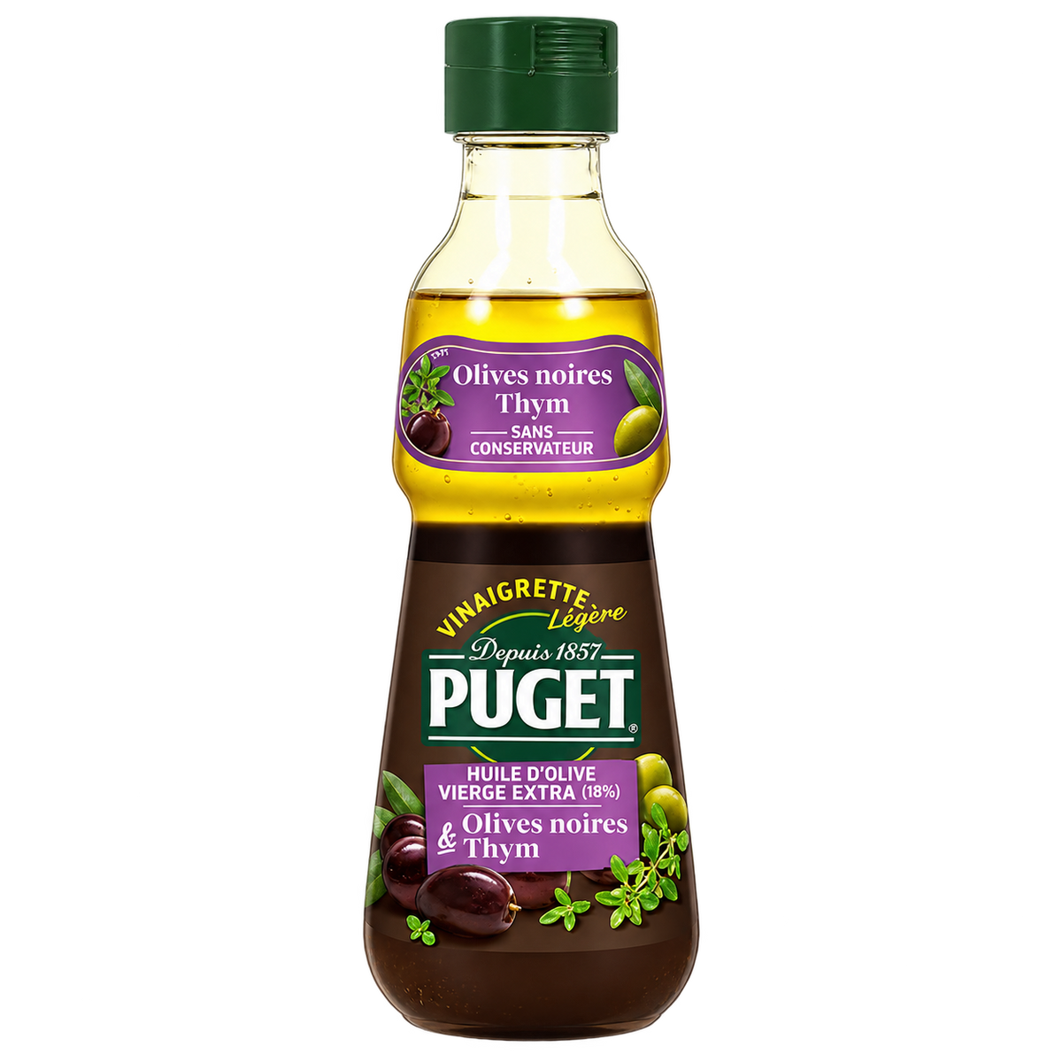 Puget Vinaigrette Légère Olives Noires et Thym 330 ml